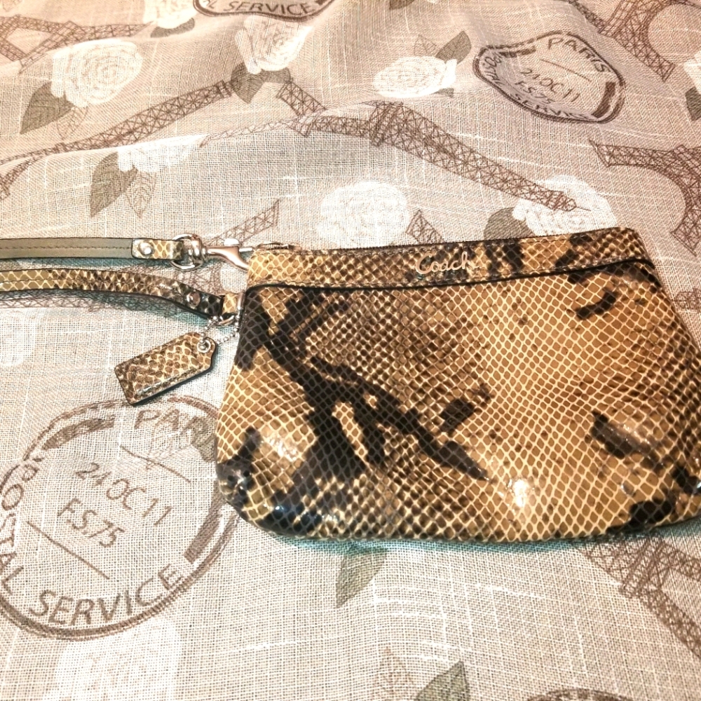 Coach Snakeskin Wristlet